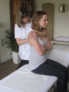 Upper back massage at Wellbeing clinic
